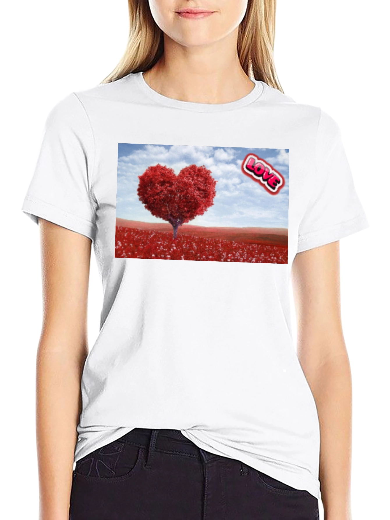 Love Tree Graphic Tee - Black Casual T-Shirt