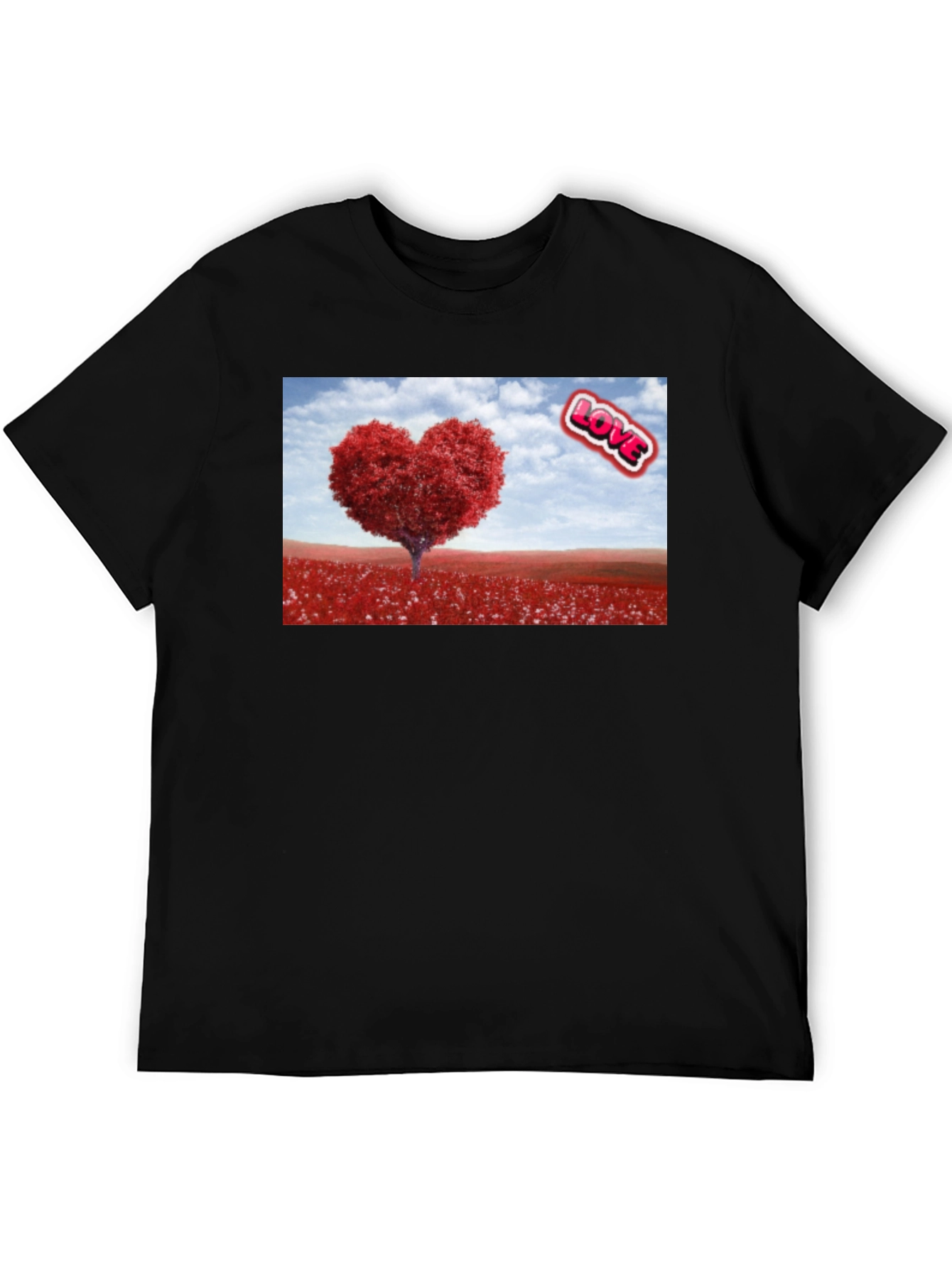 Love Tree Graphic Tee - Black Casual T-Shirt