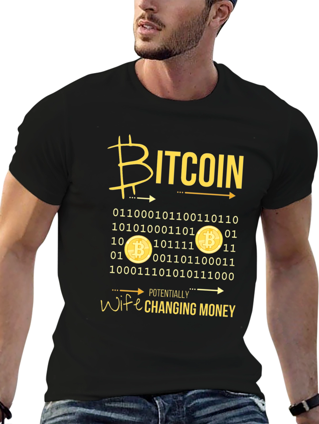 Bitcoin Wife Changing Money Graphic T-Shirt