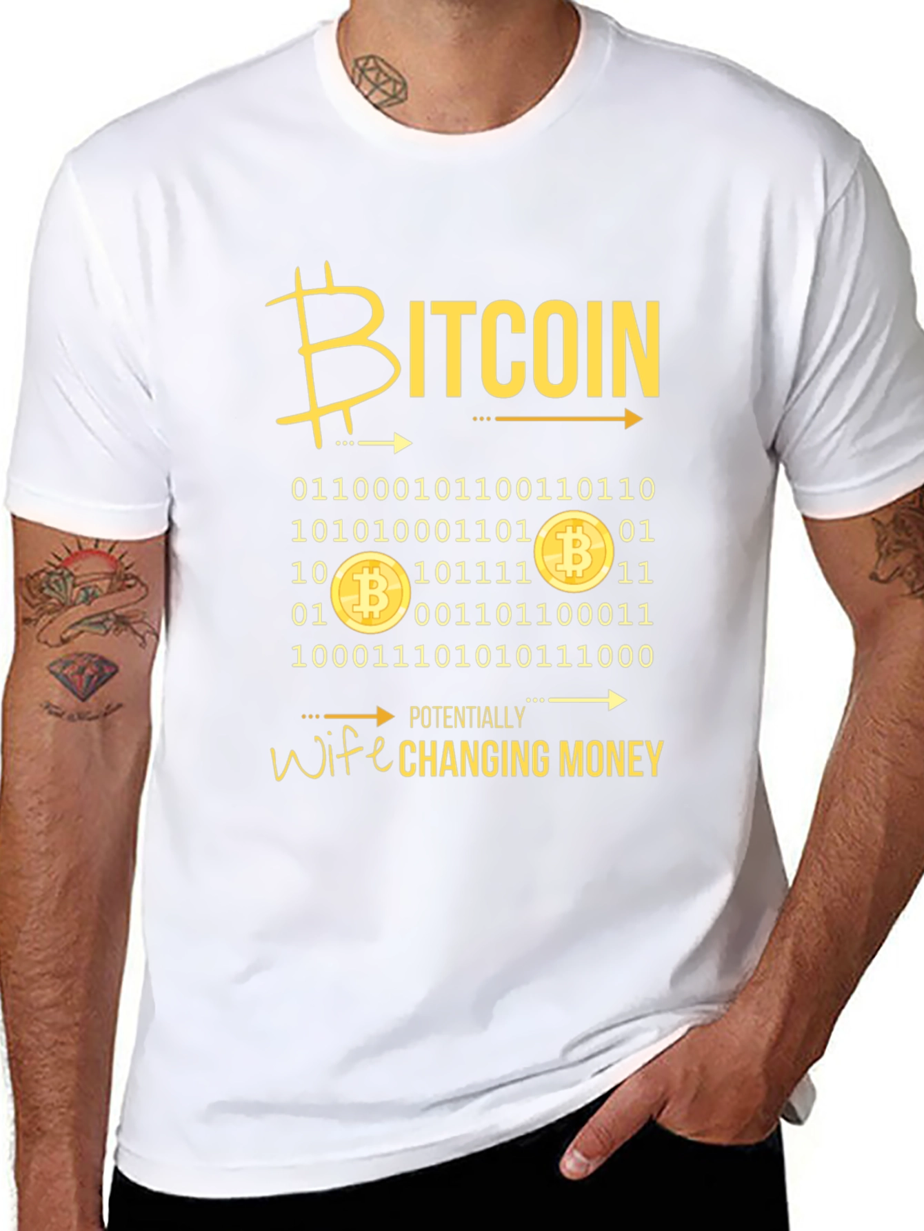 Bitcoin Wife Changing Money Graphic T-Shirt