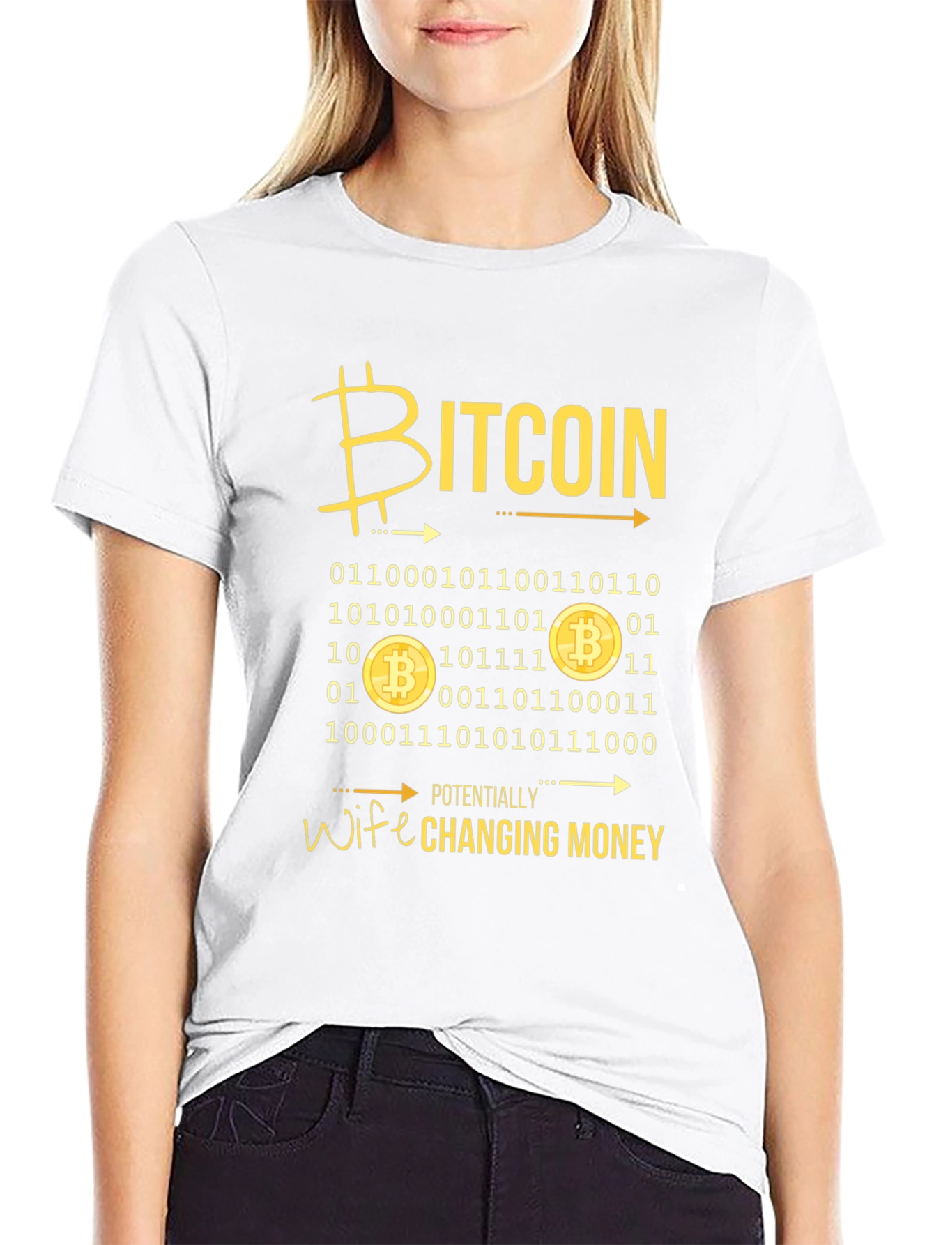 Bitcoin Wife Changing Money Graphic T-Shirt