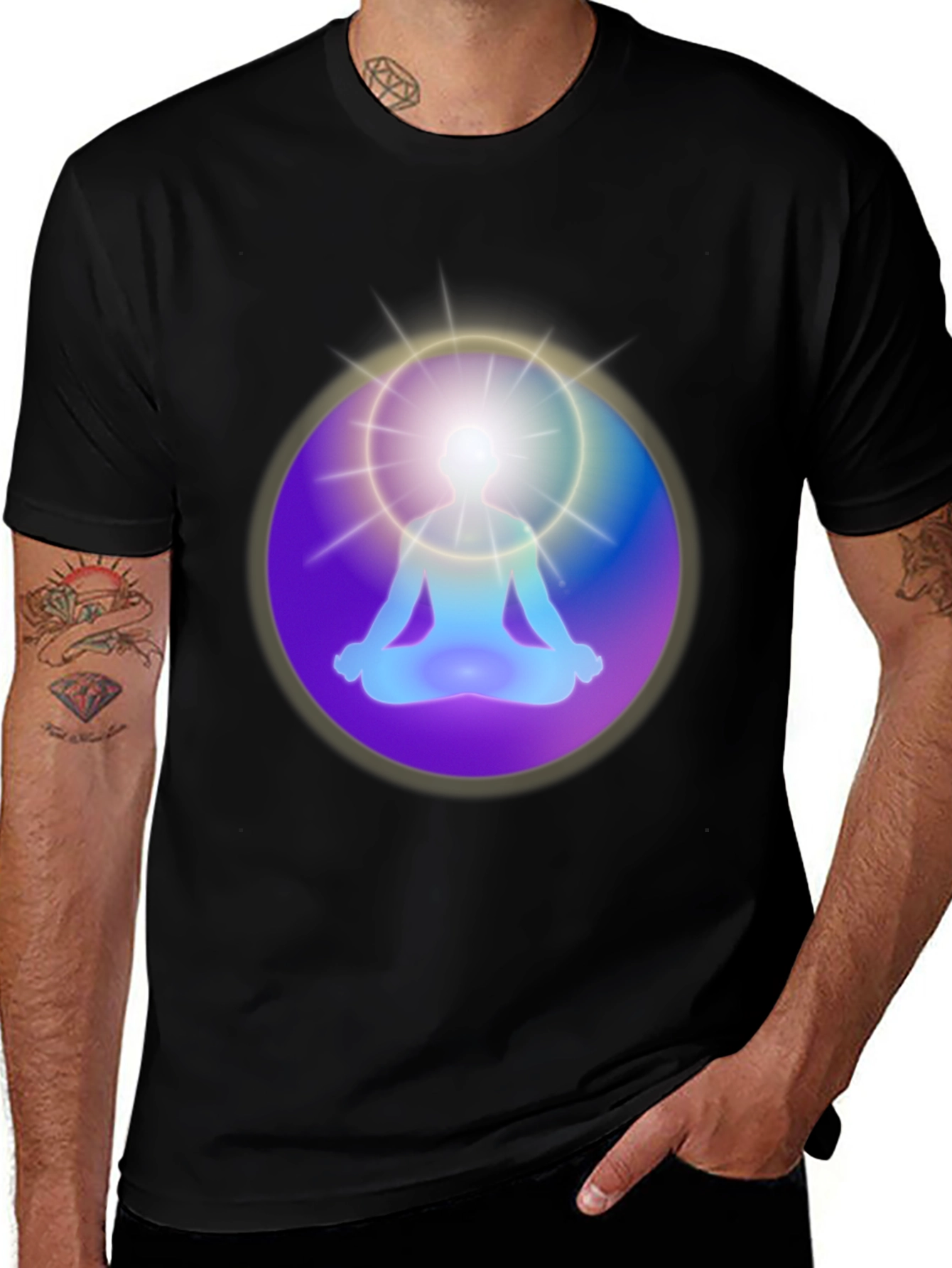 Enlightened Meditation Graphic T-Shirt - Black