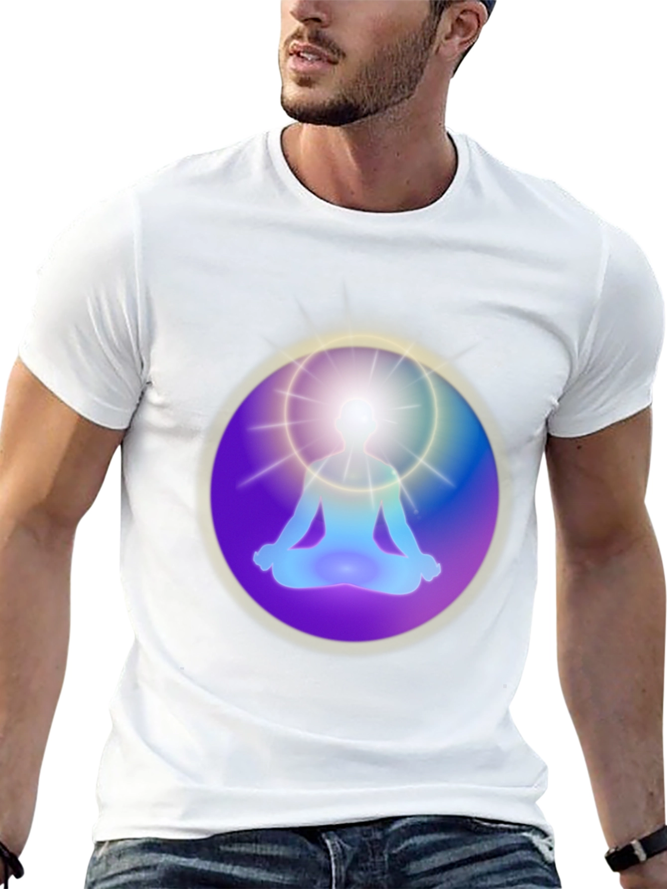 Enlightened Meditation Graphic T-Shirt - Black