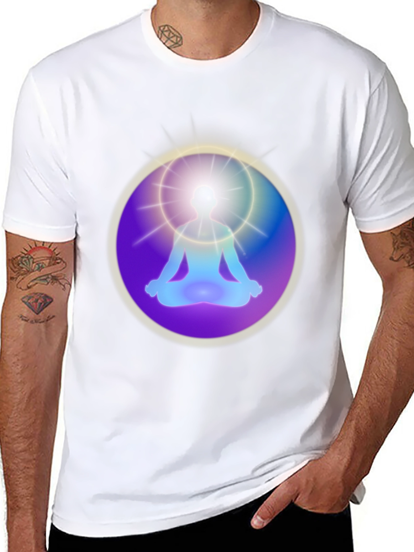 Enlightened Meditation Graphic T-Shirt - Black
