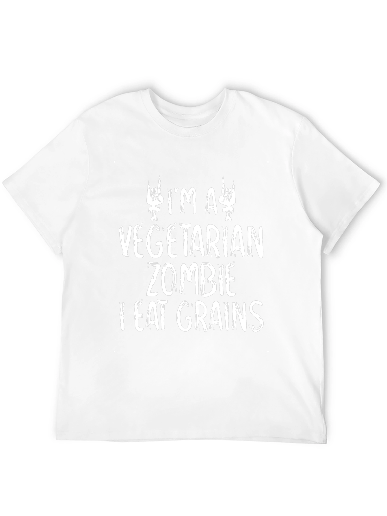 Vegetarian Zombie T-Shirt - I Eat Grains Funny Tee