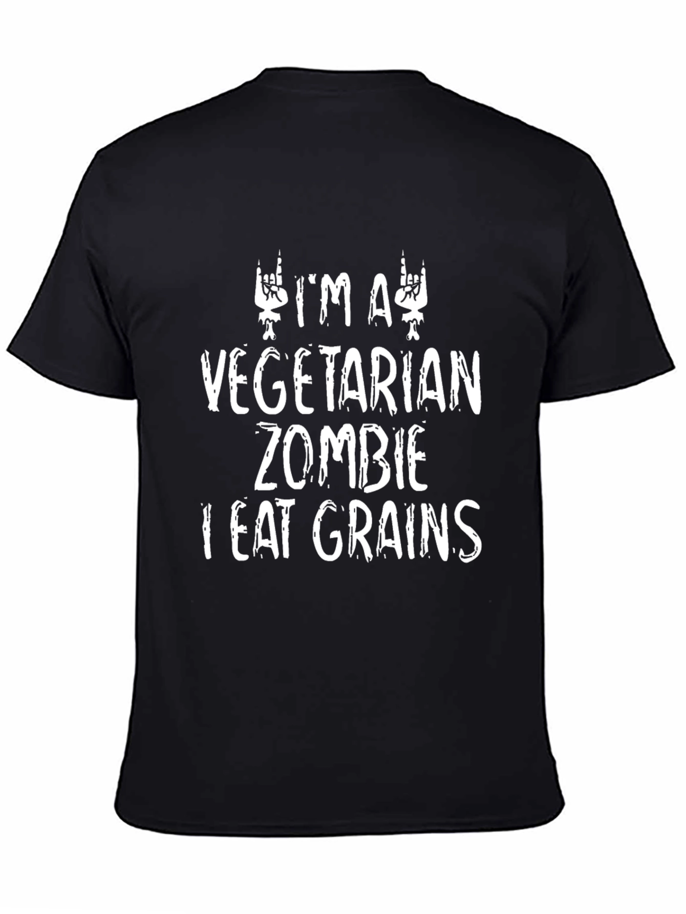 Vegetarian Zombie T-Shirt - I Eat Grains Funny Tee