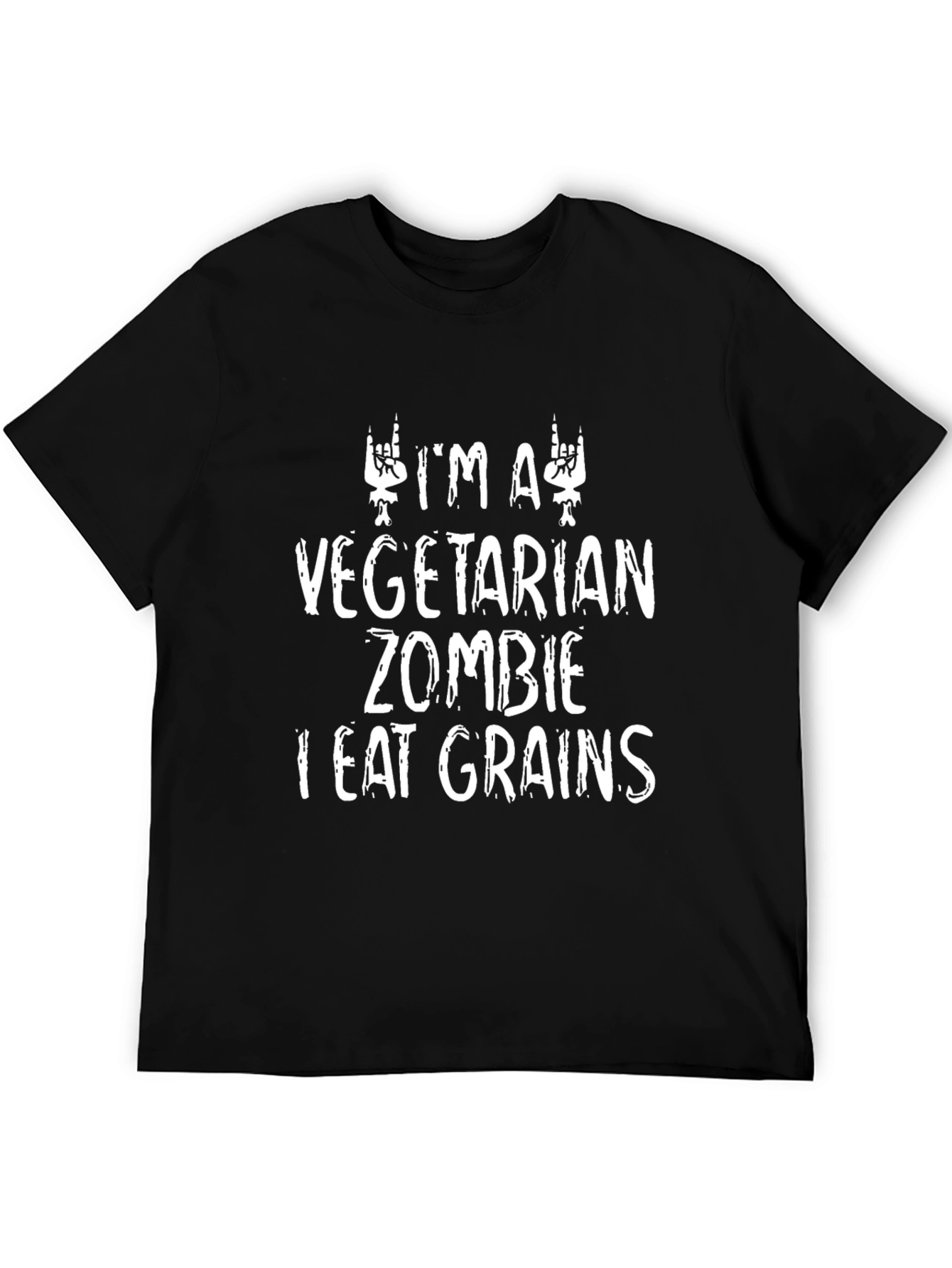 Vegetarian Zombie T-Shirt - I Eat Grains Funny Tee