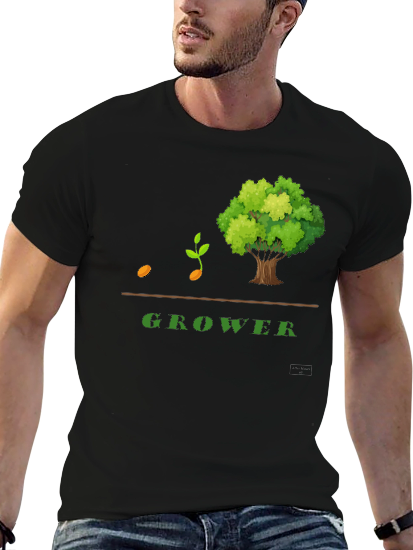 Grower Graphic T-Shirt - Black Cotton Blend
