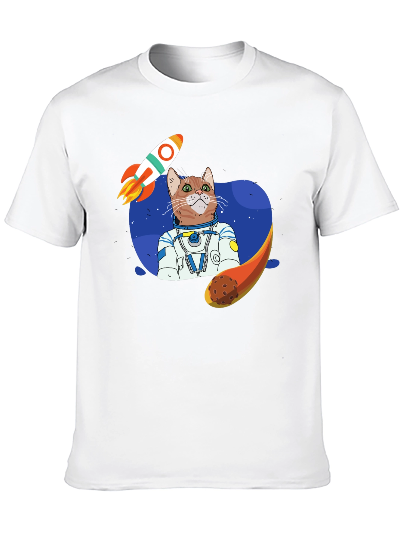 Astronaut Cat Graphic T-Shirt