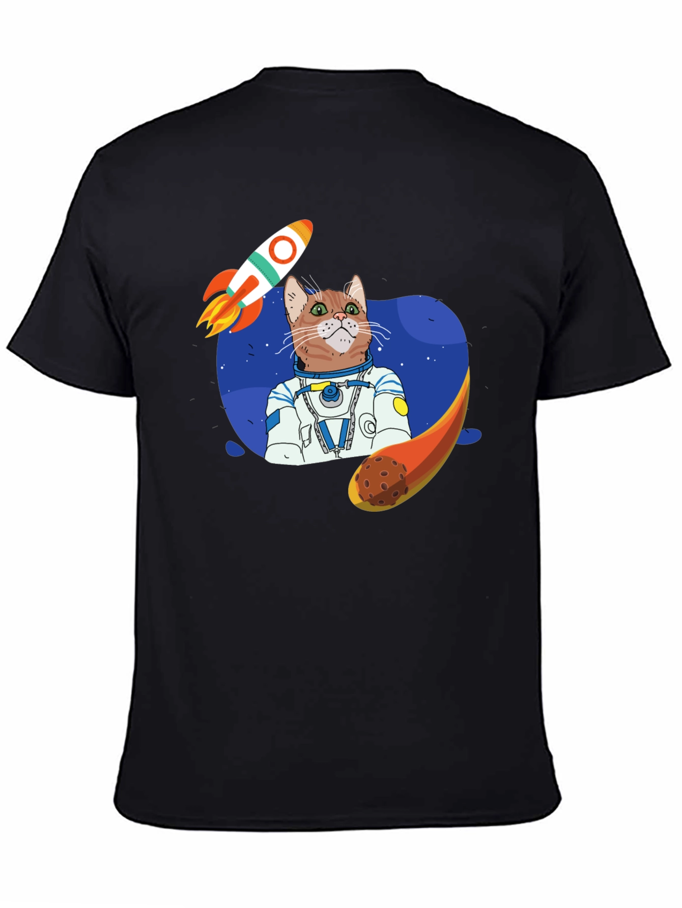 Astronaut Cat Graphic T-Shirt