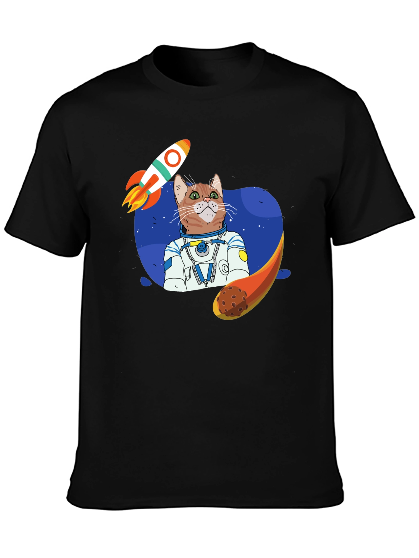 Astronaut Cat Graphic T-Shirt