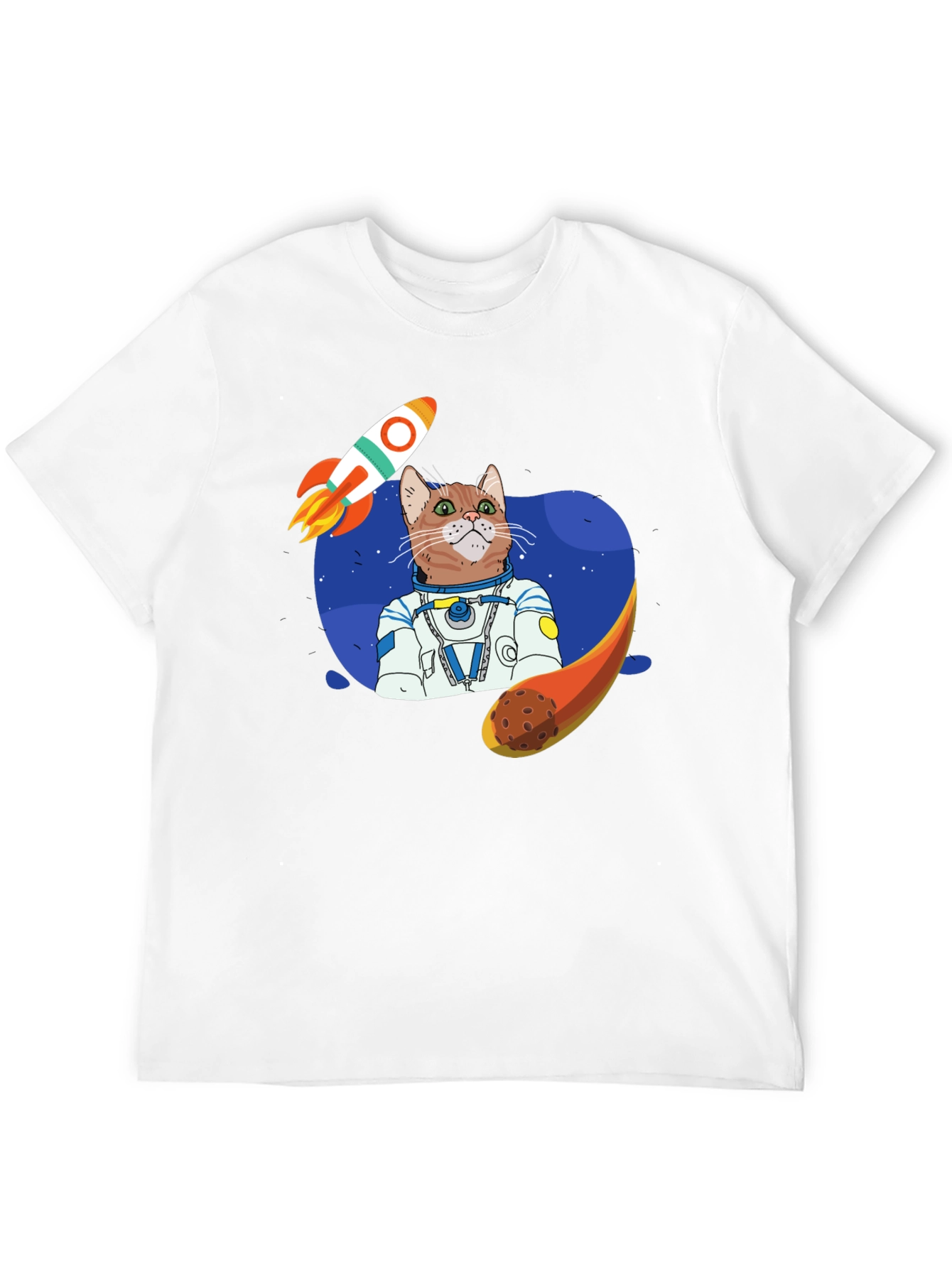 Astronaut Cat Graphic T-Shirt