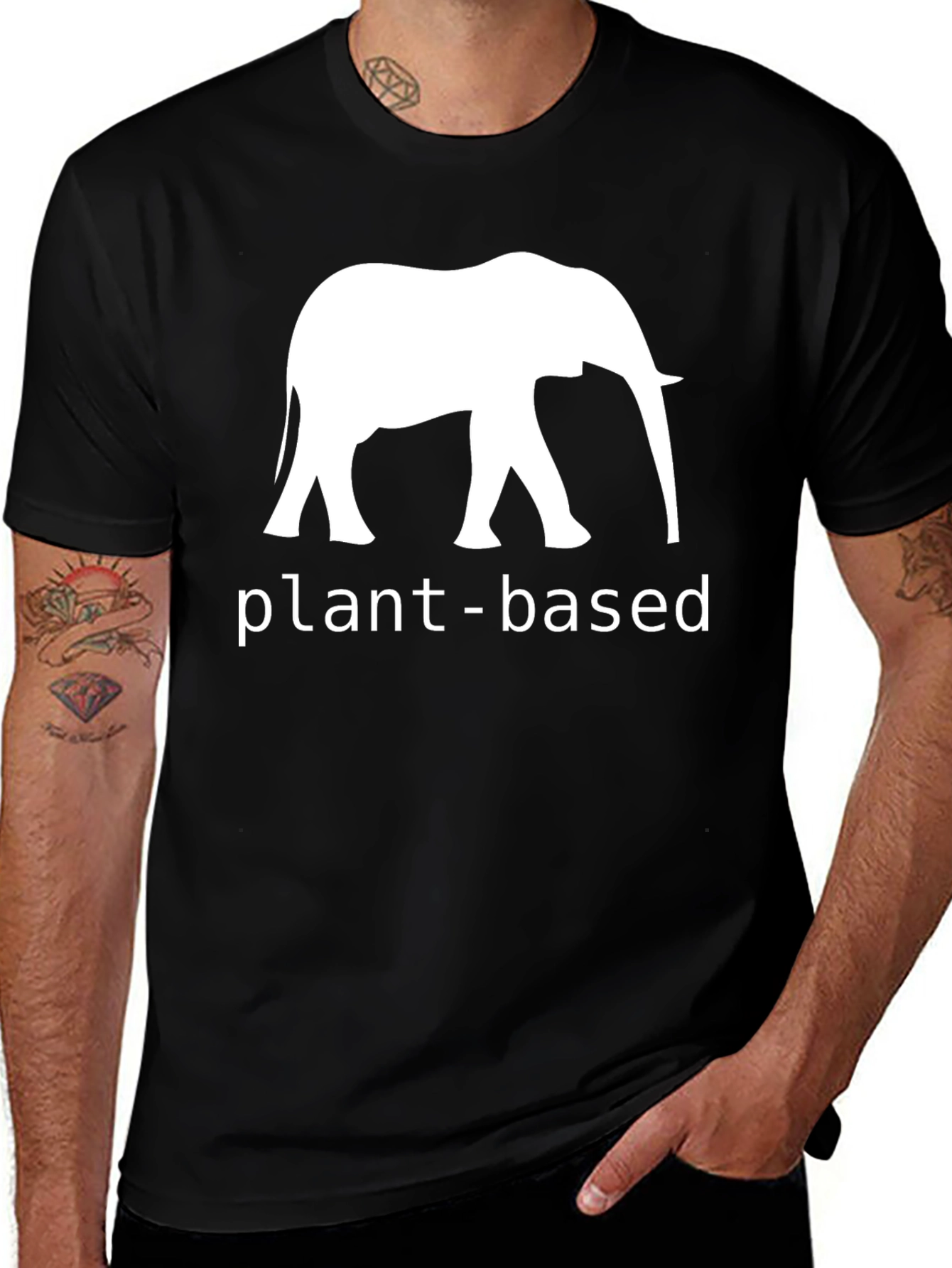 Plant-Based Elephant Graphic Tee - Unisex Casual Top