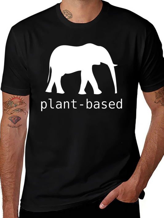 Plant-Based Elephant Graphic Tee - Unisex Casual Top