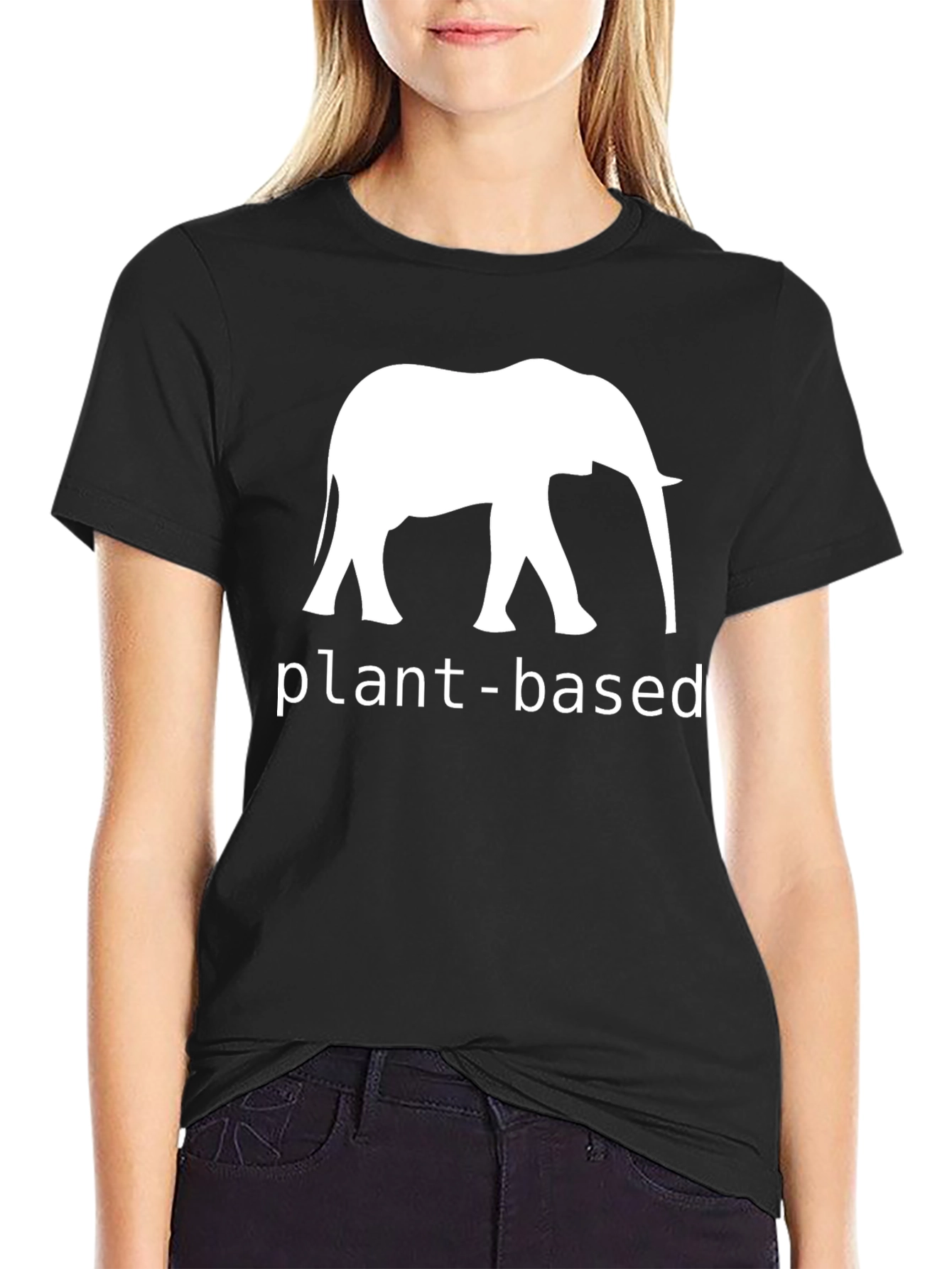 Plant-Based Elephant Graphic Tee - Unisex Casual Top