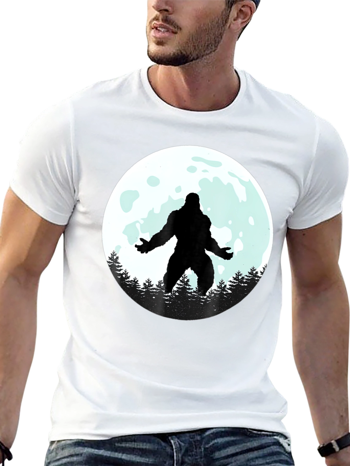 Bigfoot Moon Graphic Tee - Black