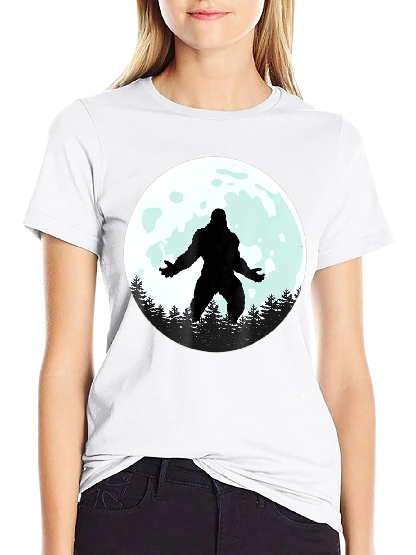 Bigfoot Moon Graphic Tee - Black