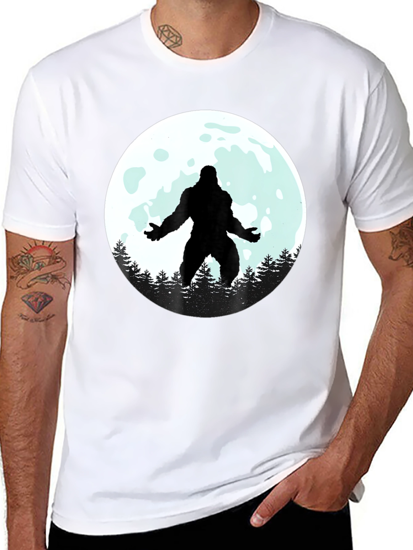 Bigfoot Moon Graphic Tee - Black