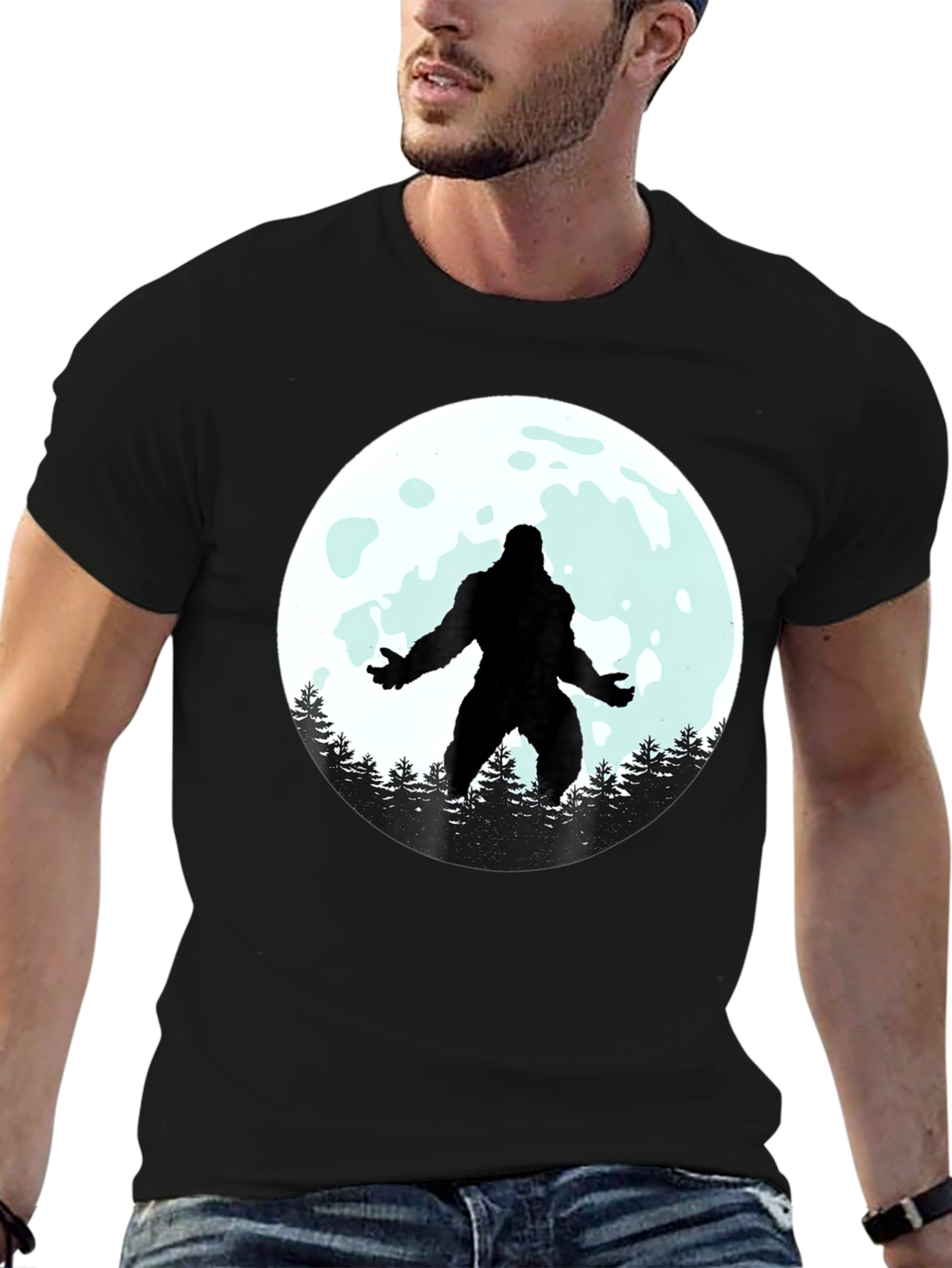 Bigfoot Moon Graphic Tee - Black