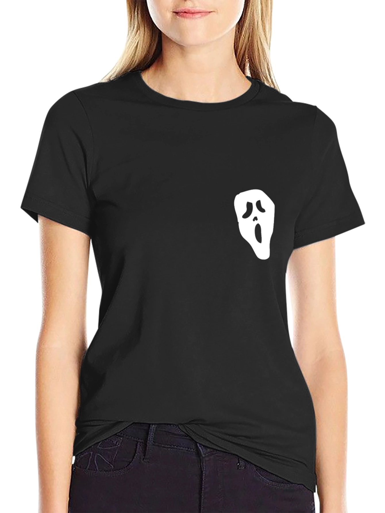 Ghost Face Graphic Black T-Shirt