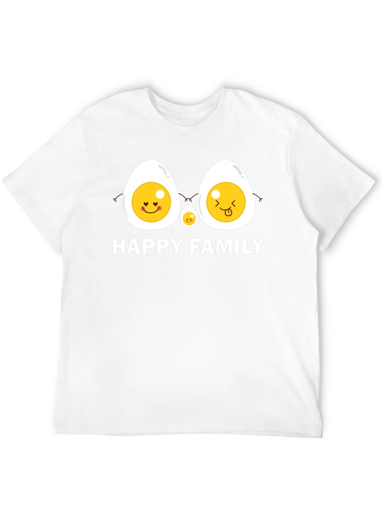 Happy Egg Family Graphic T-Shirt - Black