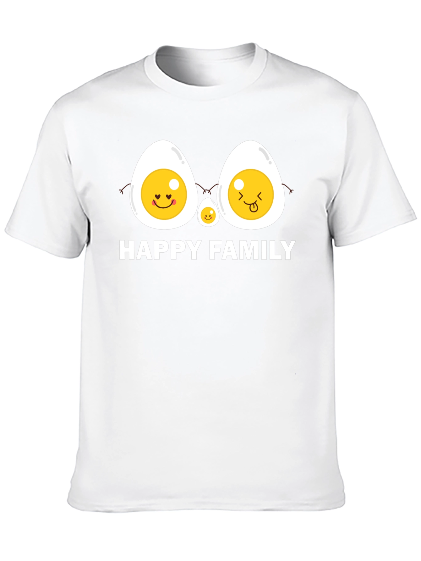 Happy Egg Family Graphic T-Shirt - Black