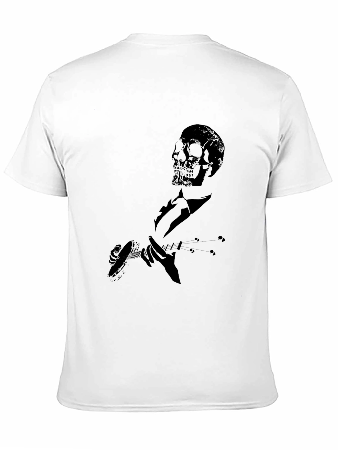 Skull Guitarist Graphic Tee - Mens Black T-Shirt