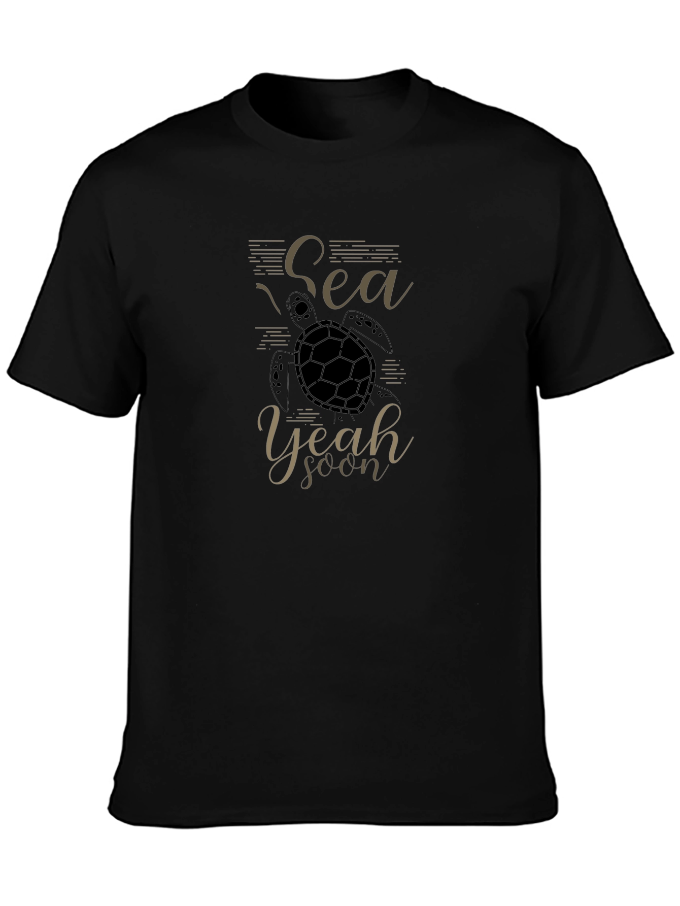 Sea Turtle Graphic T-Shirt - Black
