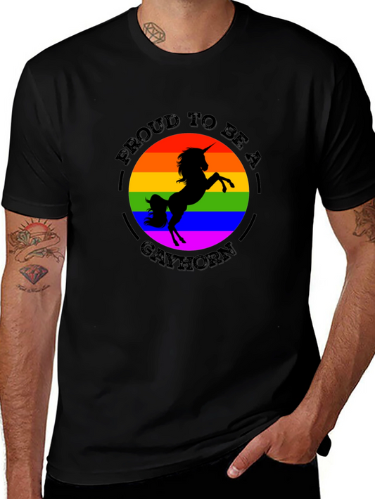 Proud Gayhorn LGBTQ+ Rainbow Unicorn T-Shirt