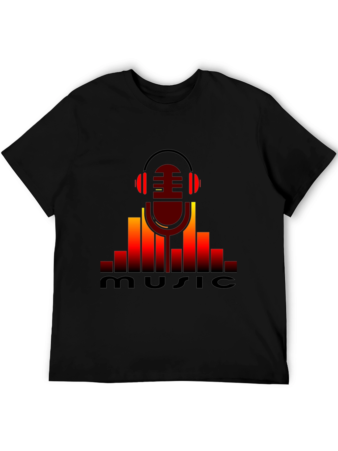 Music Lovers Black Graphic T-Shirt
