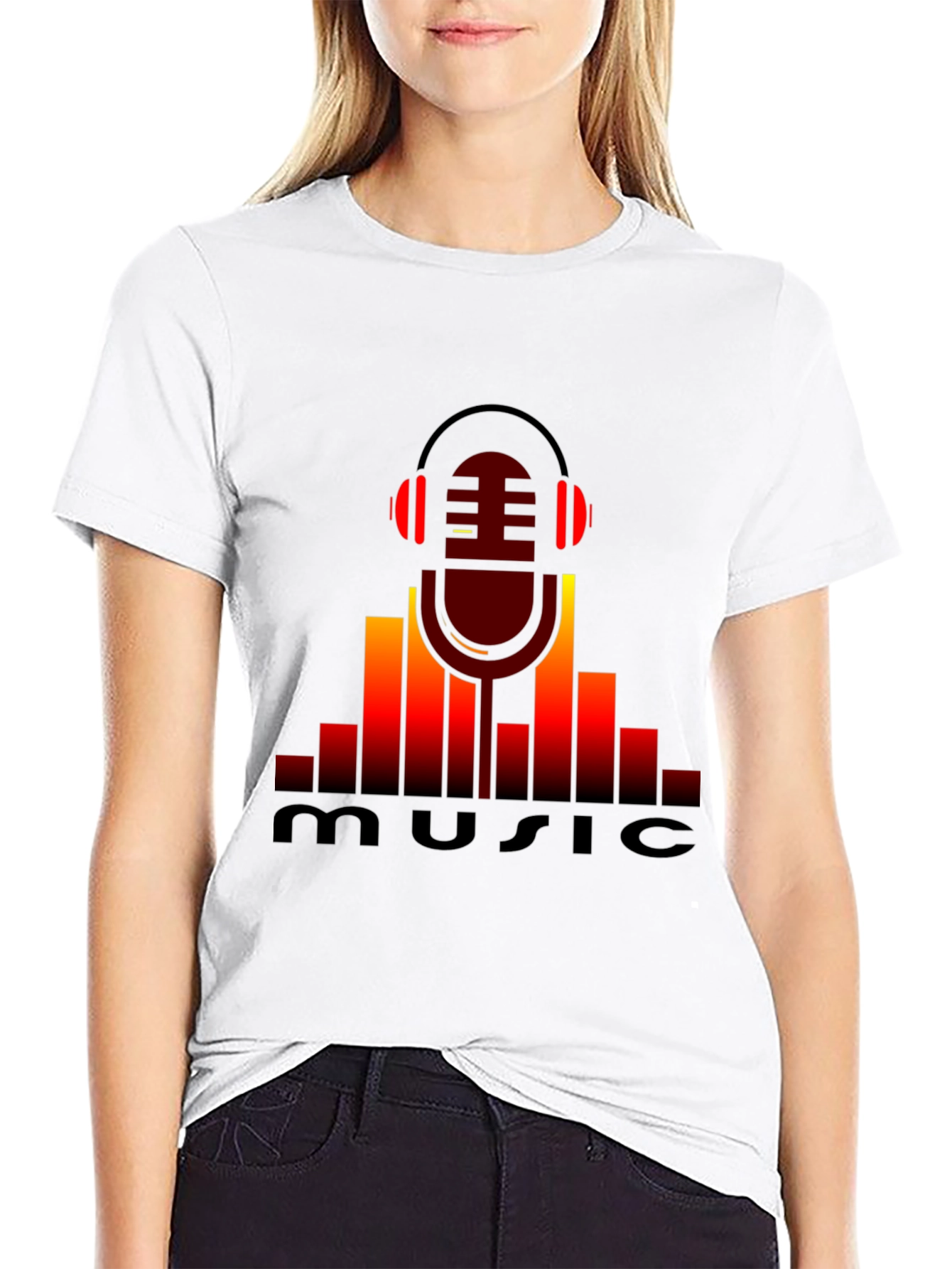 Music Lovers Black Graphic T-Shirt