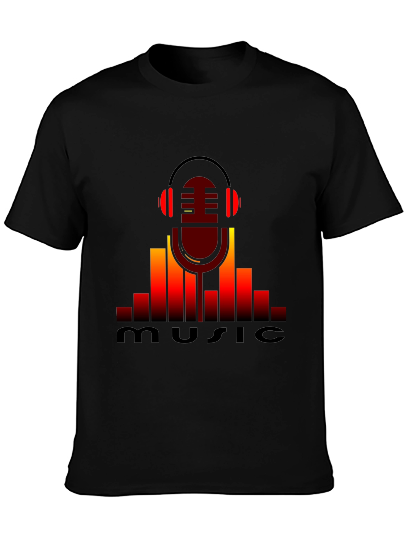 Music Lovers Black Graphic T-Shirt
