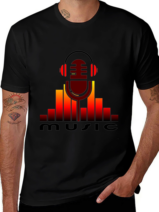 Music Lovers Black Graphic T-Shirt