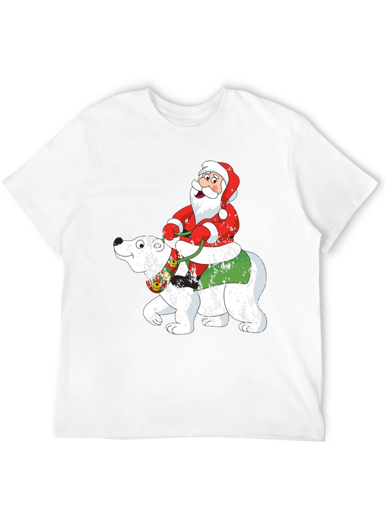 Santa Riding Polar Bear Holiday T-Shirt