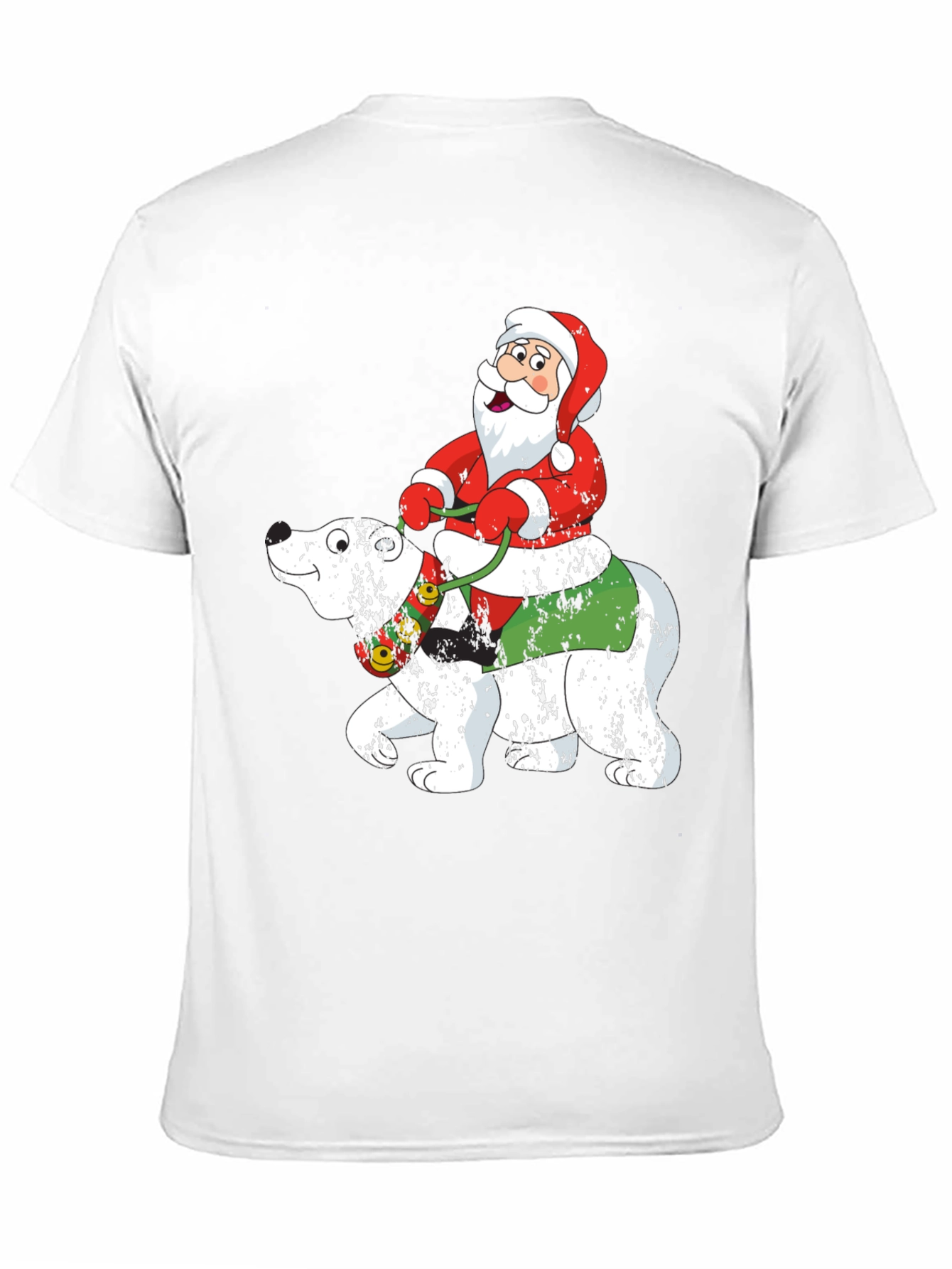 Santa Riding Polar Bear Holiday T-Shirt