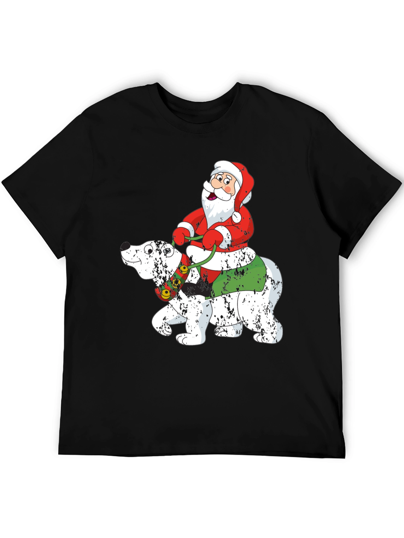 Santa Riding Polar Bear Holiday T-Shirt