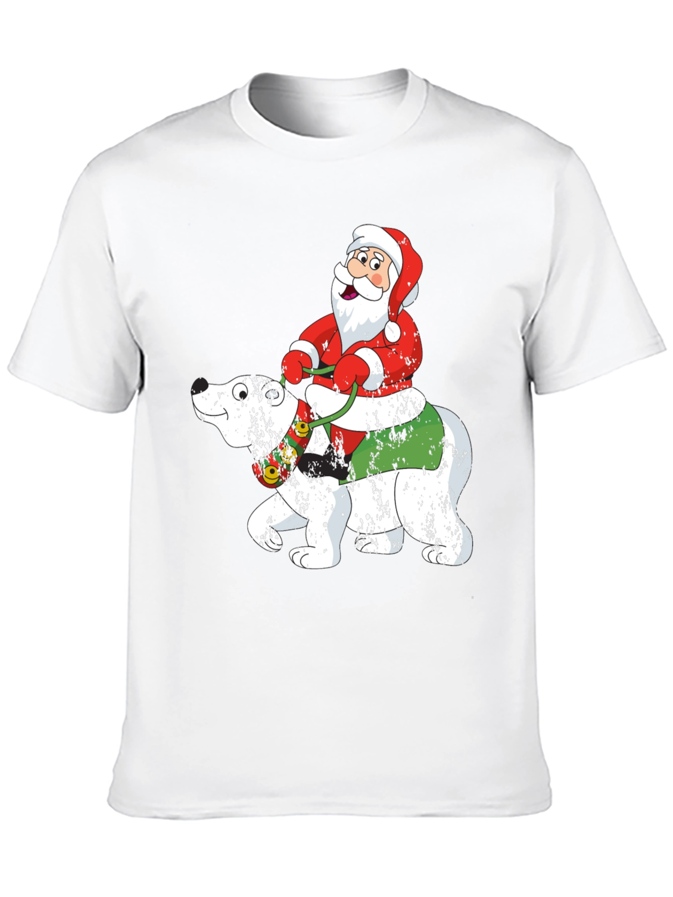Santa Riding Polar Bear Holiday T-Shirt
