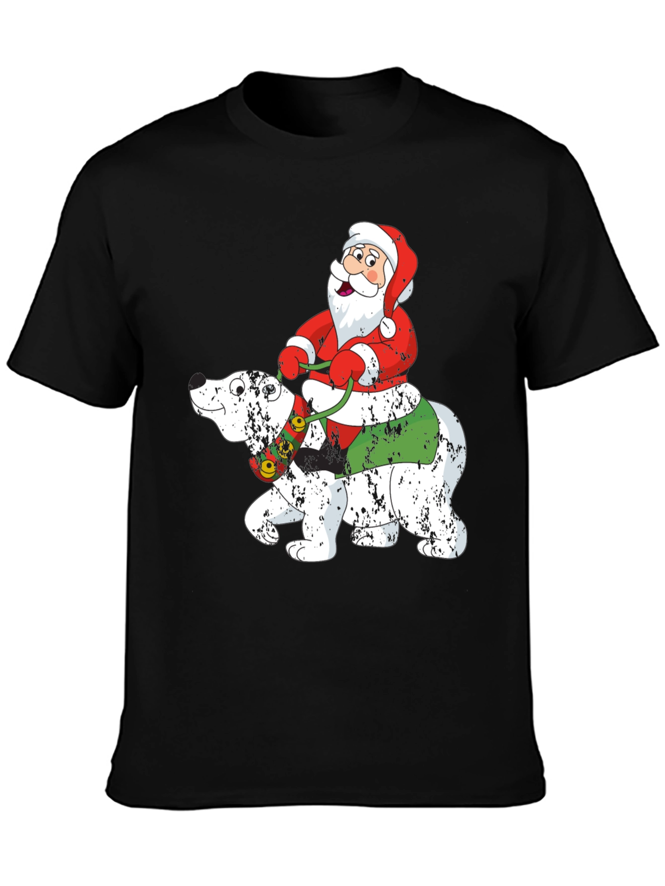 Santa Riding Polar Bear Holiday T-Shirt