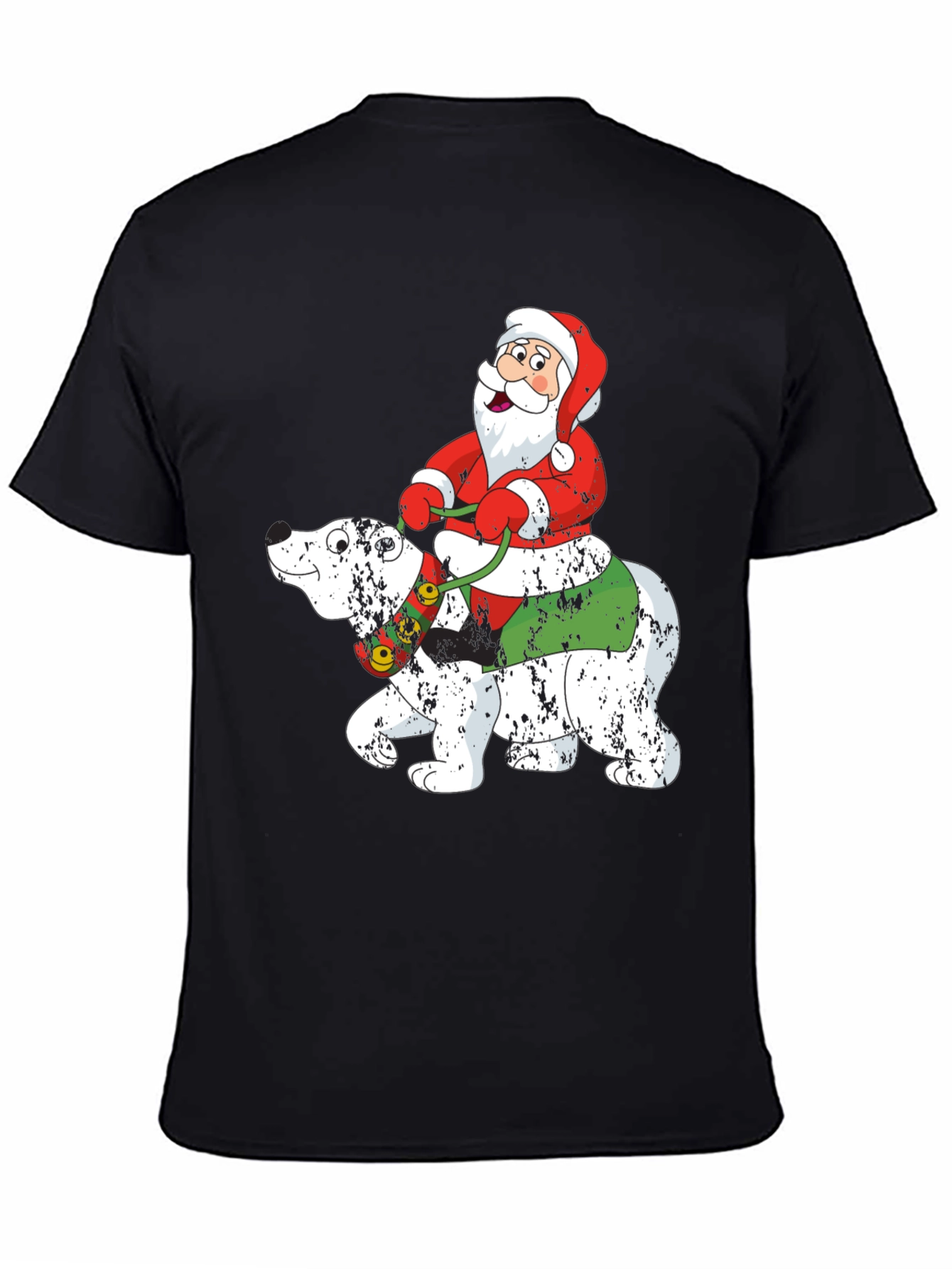 Santa Riding Polar Bear Holiday T-Shirt