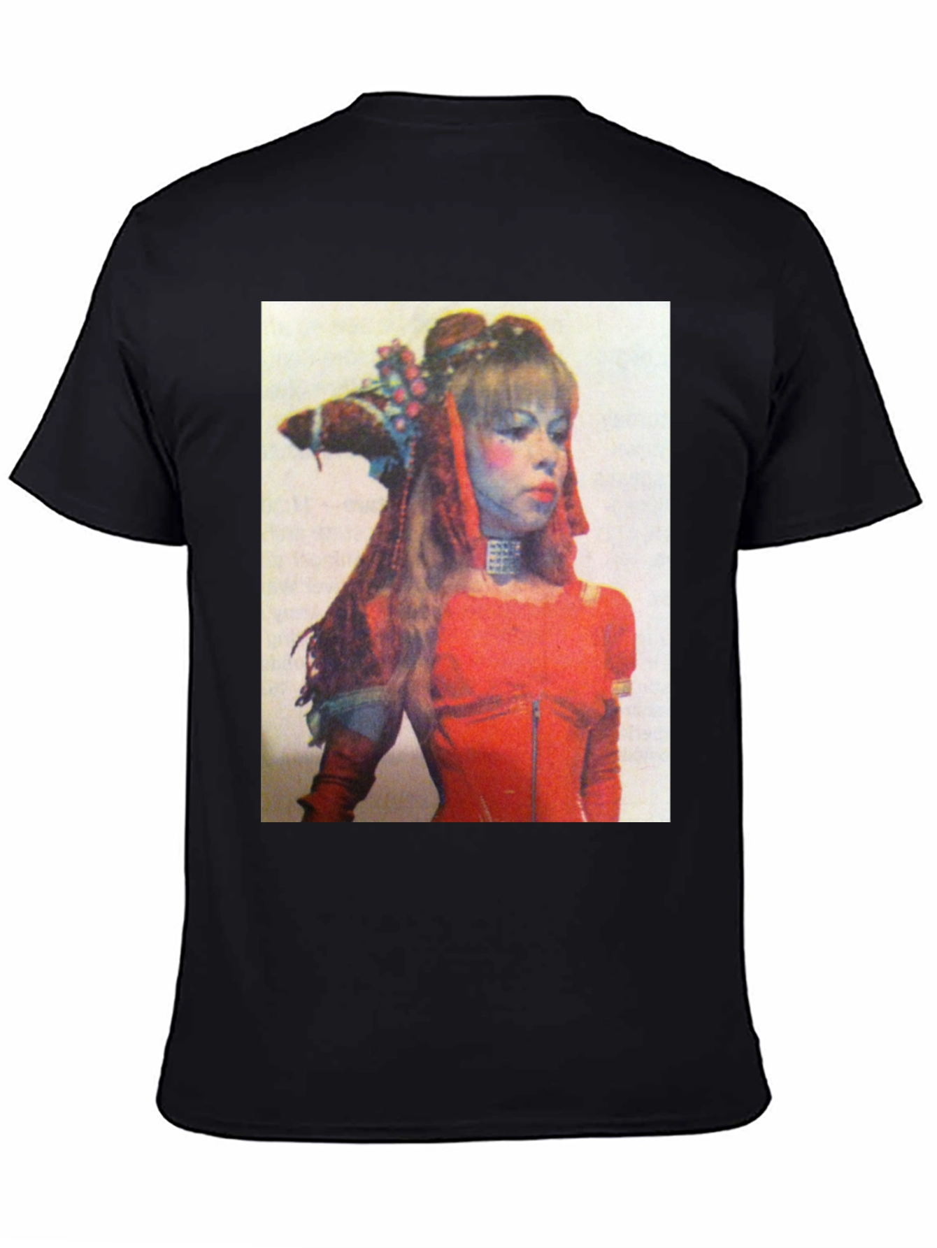 Retro Woman Graphic Print T-Shirt - Black