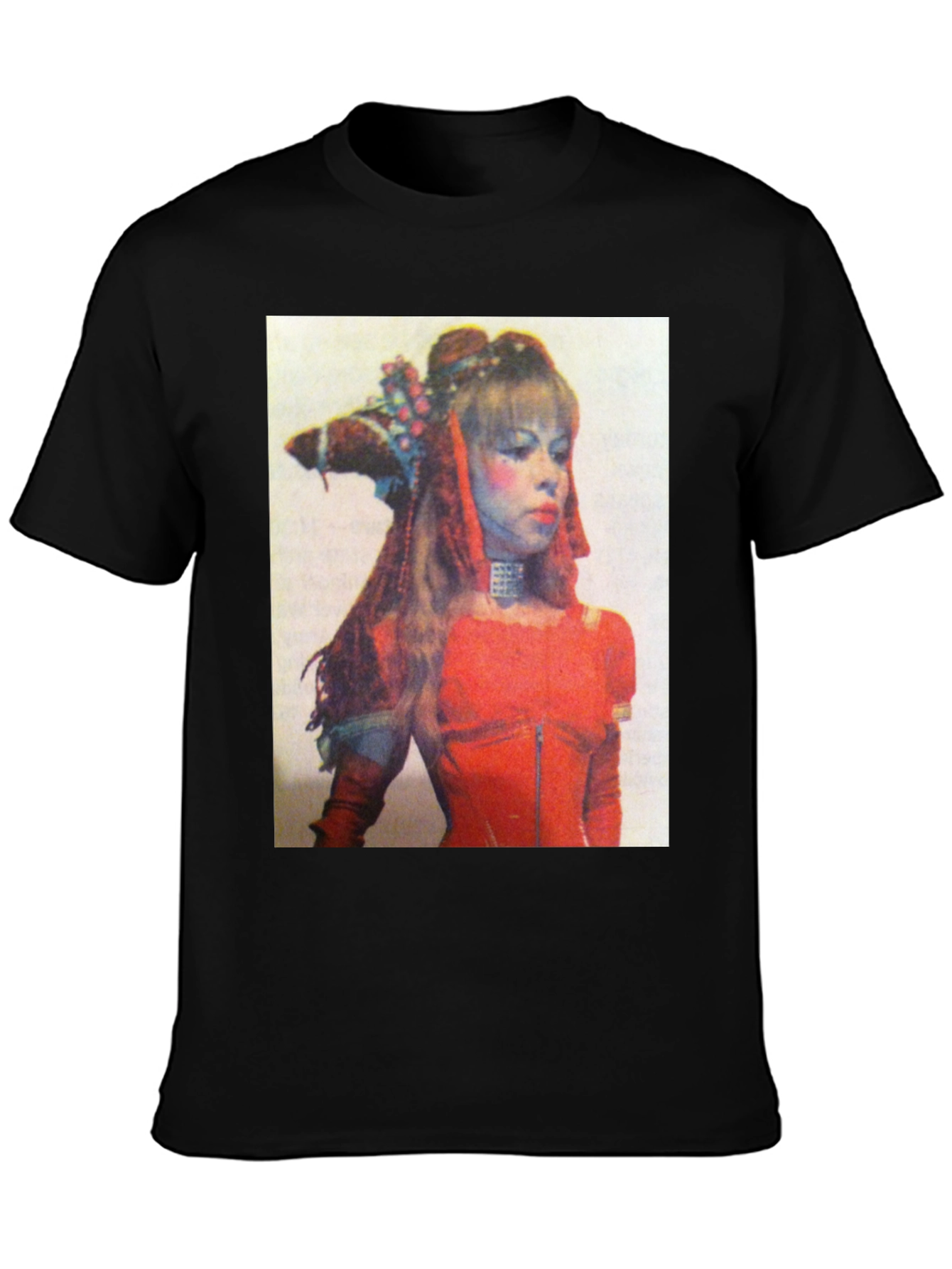 Retro Woman Graphic Print T-Shirt - Black