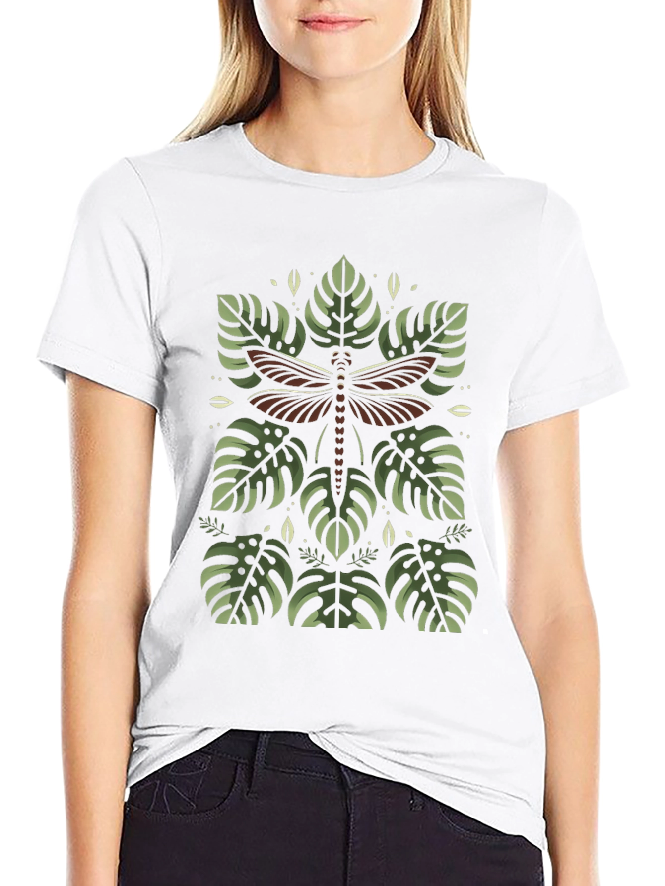 Botanical Dragonfly Graphic Tee - Stylish and Unique