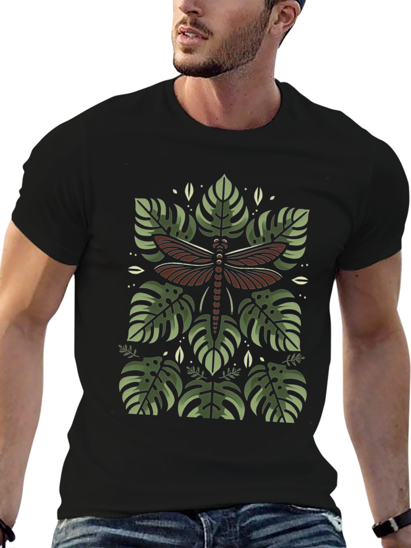 Botanical Dragonfly Graphic Tee - Stylish and Unique