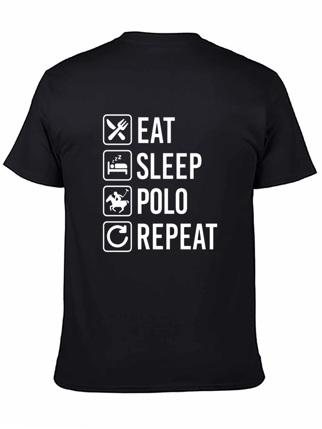 Eat Sleep Polo Repeat Graphic Tee - Black T-Shirt