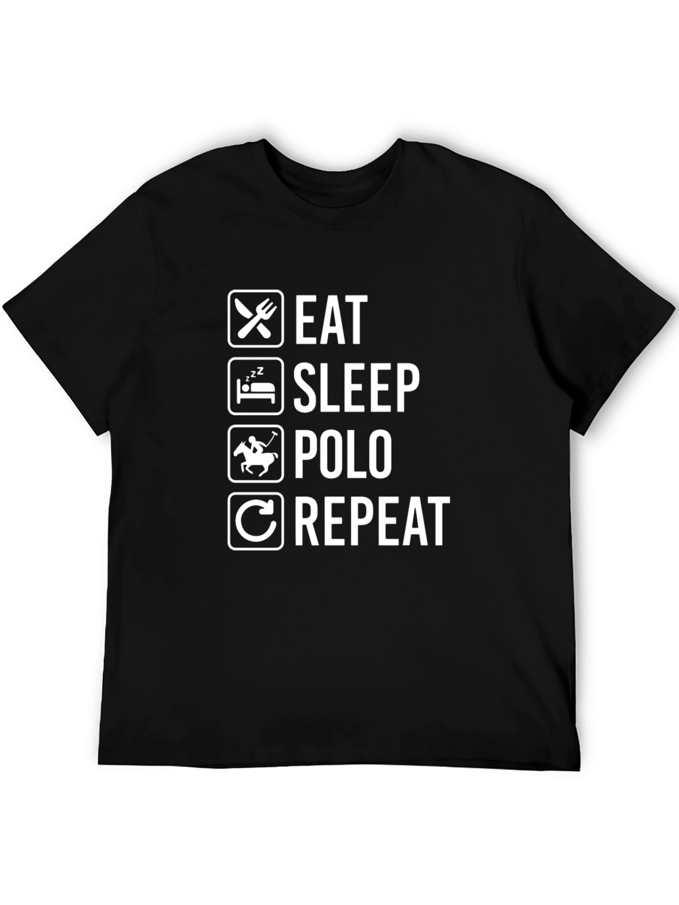 Eat Sleep Polo Repeat Graphic Tee - Black T-Shirt