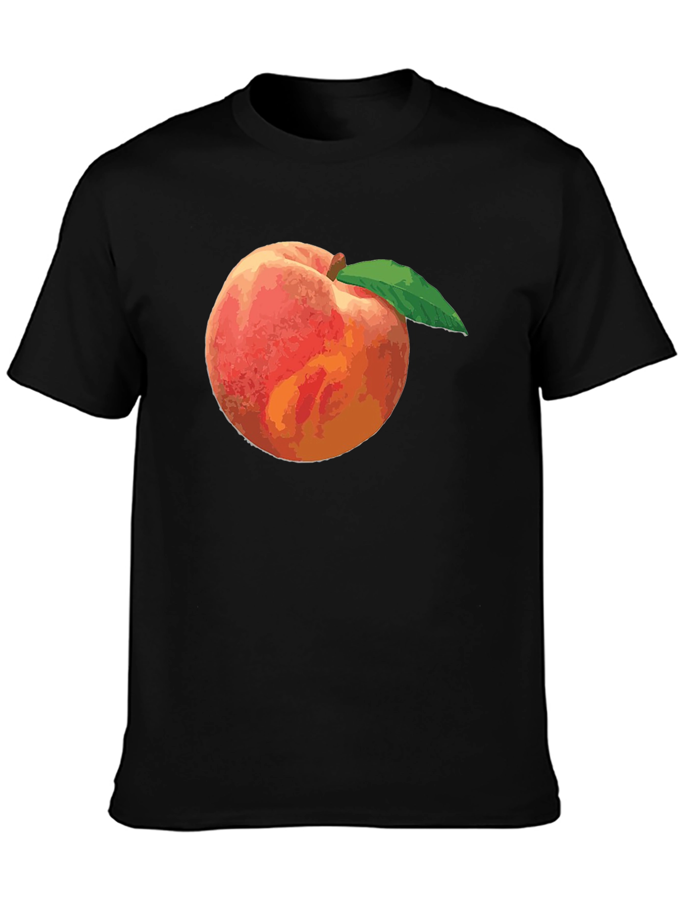 Peach Graphic Tee - Black Casual Shirt