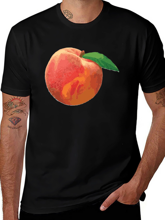 Peach Graphic Tee - Black Casual Shirt
