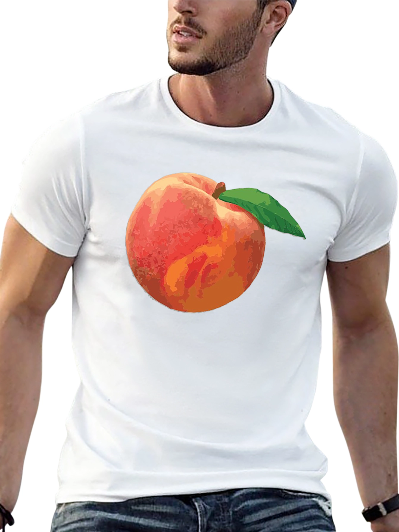 Peach Graphic Tee - Black Casual Shirt
