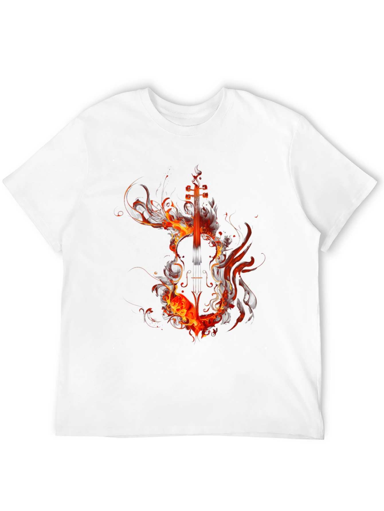 Fiery Violin Graphic T-Shirt - Black