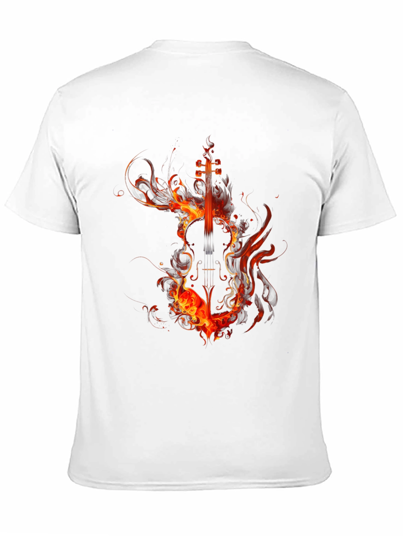 Fiery Violin Graphic T-Shirt - Black